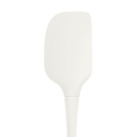 Tovolo White Flex-Core All Silicone Spatula, Tapered Silicone Edge for Scraping, Ergonomic Handle, Heat-Resistant Rubber Spatula, BPA-Free & Dishwasher Safe Baking Tool & Kitchen Utensil
