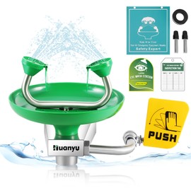 Huanyu Emergency Eye Wash Station Wall Mounted Eyewash Station Safety First Aid Commercial Eye Wash Kit with Eye Washing Sign Factory Hospital (1302)