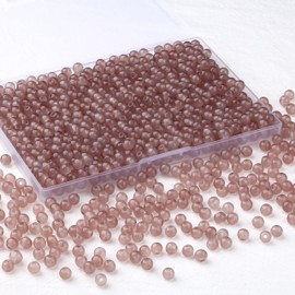 500Pcs Brown Glass Beads for Jewelry Making Kit