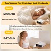 Kungfuking Alarm Clock Power Strip with White Noise, Dual Alarms,