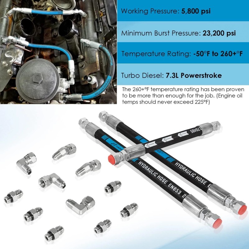 Yoursme High Pressure Oil Pump Hpop Hose Kit For Ford