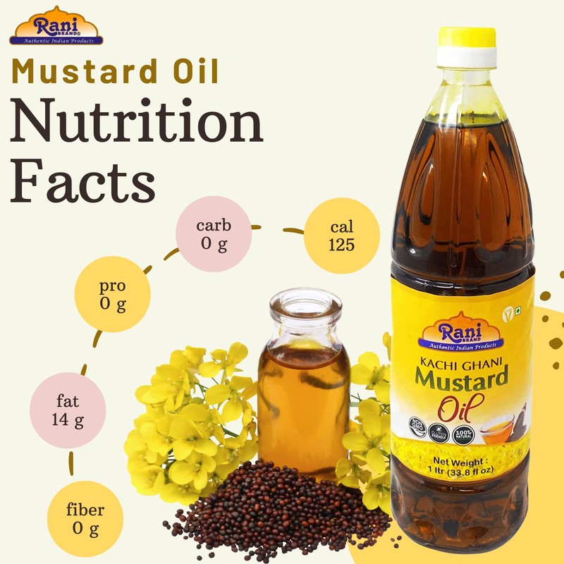 Rani Mustard Oil (Kachi Ghani) 16.9 Ounce (500ml) NON-GMO |