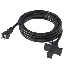 Extension Cord, 16.4 ft (5 m), 3 Outlets, Connectable, Power Cord, Distribution Cord, Extension Power, Power Supply, Round Plug, PSE, 2 Core, Double Covered, For Work, Soft Type, Black, Cold