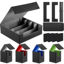 WPGEAR Deck Cases Bundle Hold Up to 5000 Trading Cards, Storage Boxes Set Included 4-Row Case, 4 Small Deck Cases, Game Mat and Foam Divders, Compatible with MTG, Commander, PTCG, Magic Cards