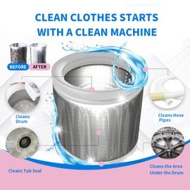 Tezii Simax 24-Pack Washing Machine Cleaner Tablets HE Front Load and Top Load Compatible Descaler Pods for Laundry Tub, Drum and Gasket Septic Safe, Fresh Scent (1-Year Supply)