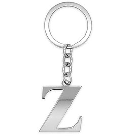 SoulCats Letter Keyring Silver A-Z Shiny Initials Keychain Stainless Steel, Stainless Steel