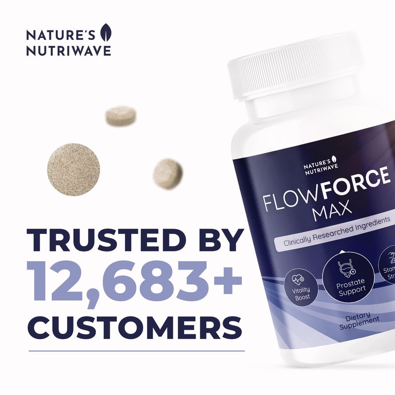 FlowForceMax Herbal Support Supplement - Natural Plant-Based Formula with Saw