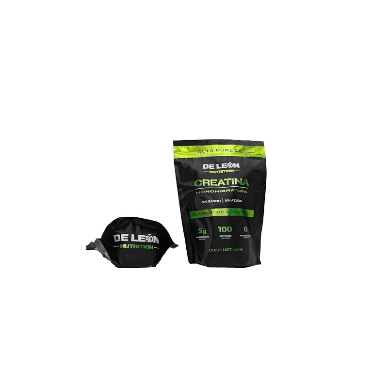 Creatina Monohidratada sin Sabor ni Azúcar de De Leon Nutrition,