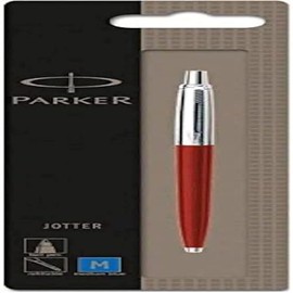 Parker Jotter Red Ball Pen / Ballpoint Medium Point Blue Refill - Made in France