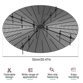 Tianher Flower Pot Protector, 2 Pieces, Large Cuttable Flower Pot Grid with Deep Stakes, Flower Pot Cover, Protection Against Cats, for Protection of Children, Pets, 52 cm (Black)