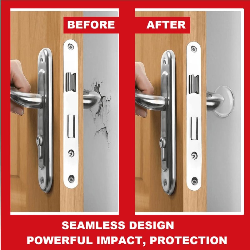 Door Knob Wall Protectors 6-Pack, 2 Inch Clear Silicone Door