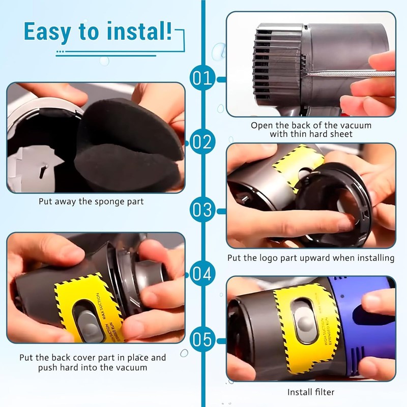 Vacuum Filter Replacement Compatible with Dyson V7, V8 Animal, V8