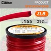 Cluparis 3-Pound Heavy Duty Square Trimmer Line .155-inch-by-292-ft Commercial String