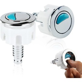 DGHOME 2 Pcs Toilet Flush Buttons Replacement, Round Head Dual Push Button Toilet Quick Flush Button, Push Button Toilet Flush Parts Compatible with Ideal Standard Cistern