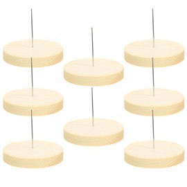 STOBOK 8pcs Punch Display Holder Showcase Base Felting Wood Crochet Stands Doll Stand Felt Needle Rack