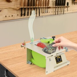 FIPINIXK Multi-Functional Table Saw, 1380W Portable Table Saw with Grinding Wheel & Cutting Blades Adjustable Speed Electric Jade Cutting Machine for Angle Grinding Polishing DIY Making, Green