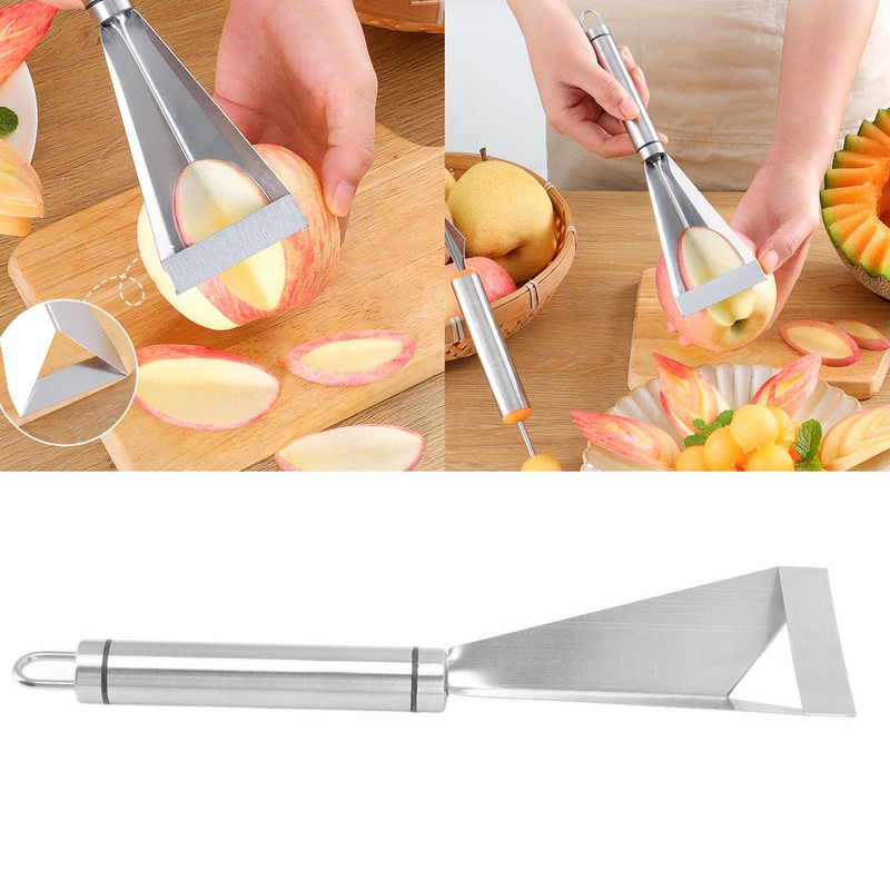 Fruit Vegetable Carving Knife Stainless Steel Triangular Shape Channel Knife