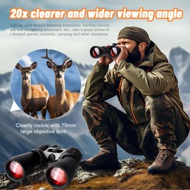 OPTIVORA Telescope for Adults High Powered, 20 * 70 Binoculars - BAK4 Telescopio Lens - Binoculars for Bird Watching and Telescope for Stargazing,Telescopio Tripod Adapter and Carrying Bag Included.