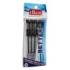 ELKOS BLACK Ballpoint Pens, 0.7mm Fine Point, Pack of 5,