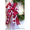 HANDMADE VALENTINE BOW WIRED CANVAS RIBBON for WREATH LANTERN MAIL