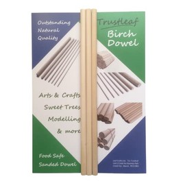 Trustleaf 10mm x 30cm Birch Hardwood Wooden Dowels (3 Dowels)
