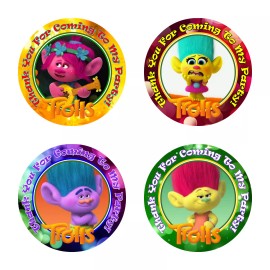 Crafting Mania LLC 12 Trolls Birthday Party Favor Stickers (Bags Not Included) #1