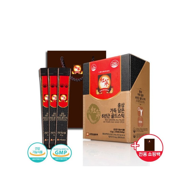 Koryo Ginseng Distribution 홍삼 가득 담은 6년근 골드스틱 12g x