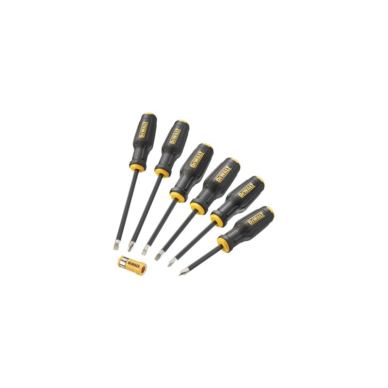 Dewalt Full Fit Screwdriver Set, 6 Piece, Contains: Slotted Screwdrivers:
