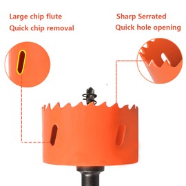 Hole Drill Set 80 mm Hole Saw Universal Hole Cutter Bi-Metal HSS Bi-Metal for Metal, Aluminium, Rustproof, Wood, PVC, Stainless Steel and Plastic Plate