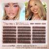 Yawamica Brown Fluffy Lash Clusters 100D Volume Wispy Eyelash Clusters