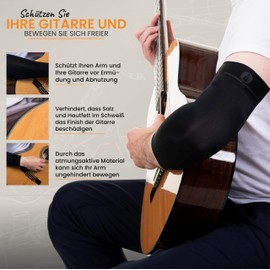 Black Guitar Arm Sleeve, Classical Guitar Sleeve for Arms, Electric Guitar Arm Sleeve, Arm Sleeve for Classical Guitars and Flamenco Guitar Players, Black