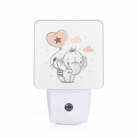 Chrobak LED Night Light,Cartoon Elephant LED Night Light Plug into Wall with Dusk to Dawn Light Sensor White Energy Efficient Nightlight for Bedroom Bathroom Hallway Living Room Kitchen