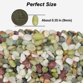 Landscaping Pebbles River Rocks Decorative Ornamental Pebbles Garden Landscaping Stones Gravel Filler for Home Decoration Flower Bed Fish Tank Plants Vases Succulents (1, Green, 1 Pound)