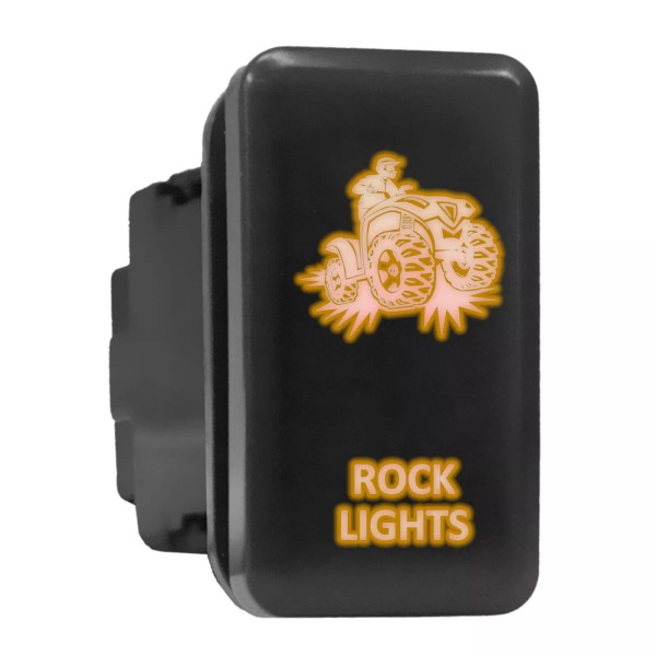 Stark Industries ROCK LIGHTS (ATV) Orange Backlit Tall Push Button