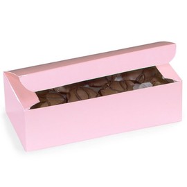 Pack of 100, Pink Candy Boxes Solid 1 Lb 7 X 3.5 X 2" 1 Pc Boxes Made in USA for Candy/Fine Chocolates & Fudge