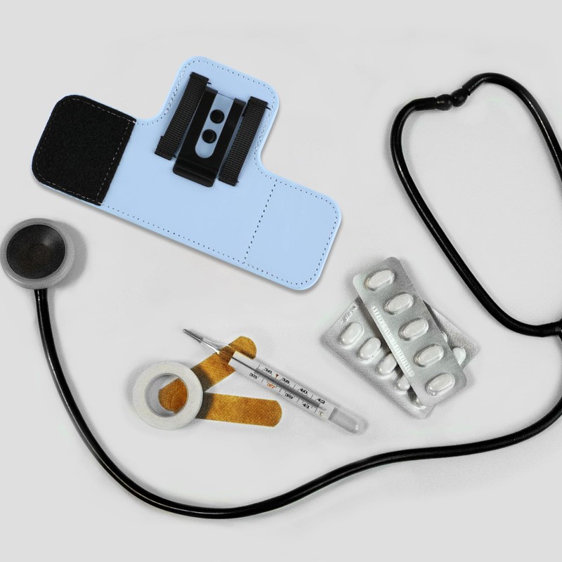 Beautyflier PU Leather Stethoscope Holder with Clip for All Models: