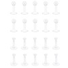 Besyvvin 20pcs Clear Lip Bars Plastic Labret Studs Retainers 6mm