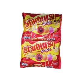 Starburst 2 Starburst Pops  "Lollipop Outside - Fruit Chew Inside" 8.8 oz bags 08/25