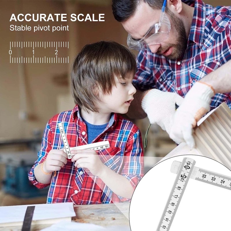 Set of 2 folding rulers, 1 metre mini folding ruler
