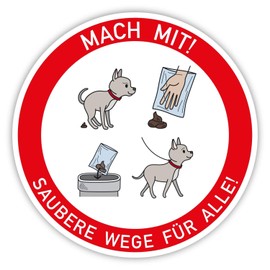 Hin384 plug-in sign instructions (English language not guaranteed) remove dog waste I aluminium composite 16 x 24.5 cm I clean paths for everyone I for sticking to the road, bed and pathway edge