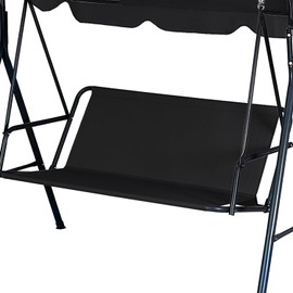 Swing Seat Replacement Covers for Outdoor Patio Swing 3 Seater 600D Upgraded Thicken Oxford Waterproof Fabric Porch Swing Chair Cushion Covers (Black, 58.3" x 19.5" x 19.5")