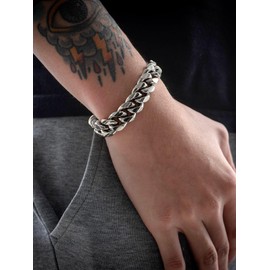 Supcare 14MM Chunky Link Bracelet, Men's Cuban Chain Chunky Heavy Bracelet Stainless Steel, Father's Bracelet - 19cm