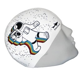 escualo Gorra para Natacion Unisex Adulto Modelo Astronauta (Silicon) Impermeable, Unitalla, Color Blanco