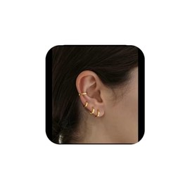 Hoop Earrings Set For Women Dainty Fashion Earrings For Women Trendy Hypoallergenic Huggie Chunky Lightweight Hoop Earrings For Women Jewelry (smooth)