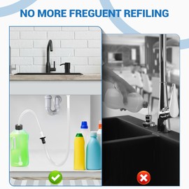 Yofidra Sink Soap Dispenser Extension Kit: Under Sink Dish Soap Dispenser with 47" Tube Hose and Check Valve for Prevent Backflow Countertop Kitchen Sink Accessories