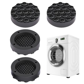 FEMONGY Washing Machine Pad Pack of 4 Vibration Damper Washing Machine, Vibration Damper Washing Machine, Washing Machine Feet for Washing Machines and Dryers (Black, Inner Diameter: 45 mm)
