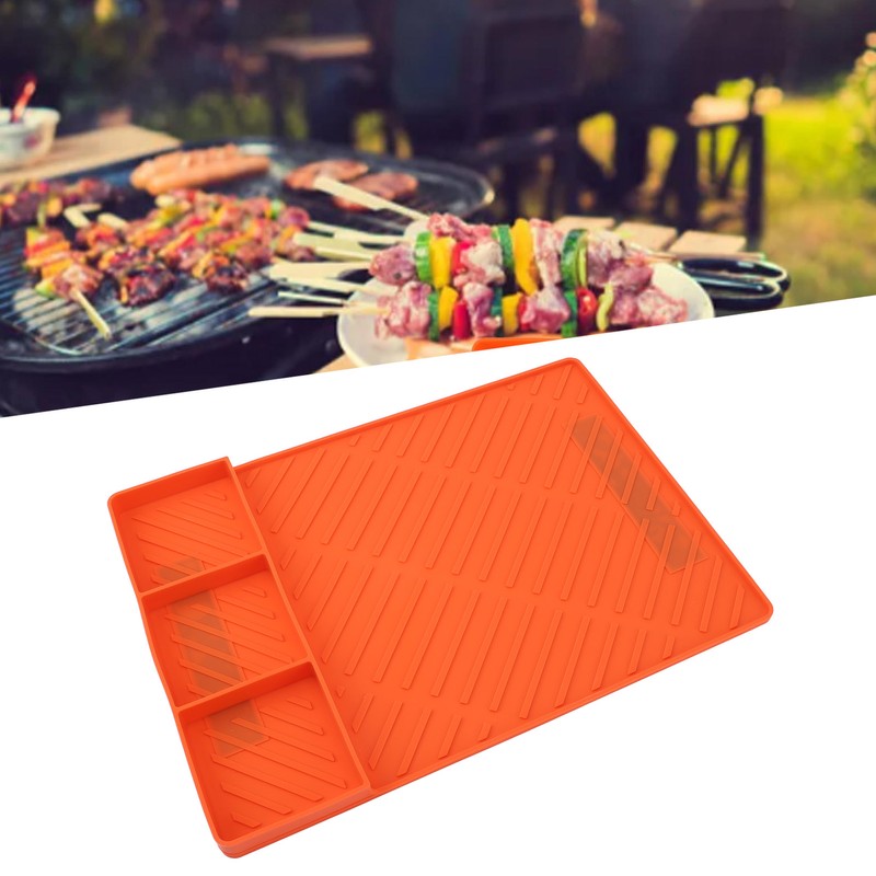 BBQ Grill Mats Magnetic Silicone Grill Baking Tray Resuable Prep