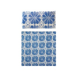 Creative Co-Op 20-Piece Paper Napkins with Pattern, Blue and White