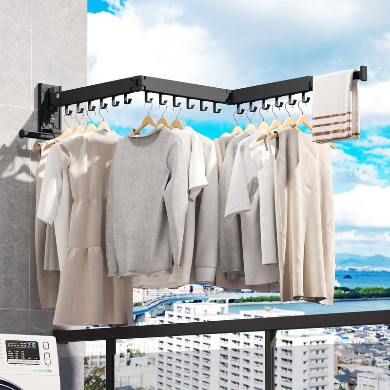 LIENAHU Clothes Drying Rack Wall Mounted(can fold Upward),Laundry Drying Rack,Laundry