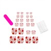 Love Heart Press on Toenails Short Square False Toenails Red